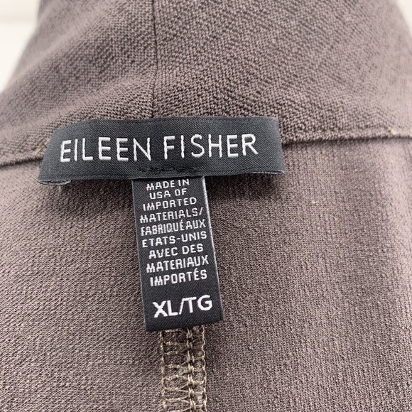 Eileen Fisher Stretch Crepe Open Long Blazer Brown XL - Picture 7 of 9